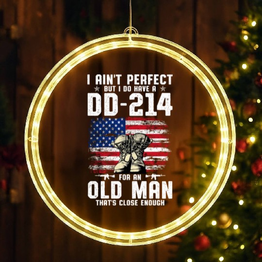 US Army DD-214 American Flag LED Christmas Window Lights