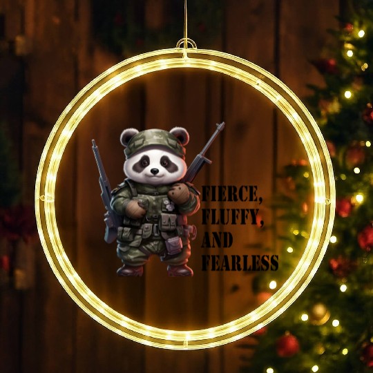 Cute Panda Army Panda Fierce Panda LED Christmas Window Lights