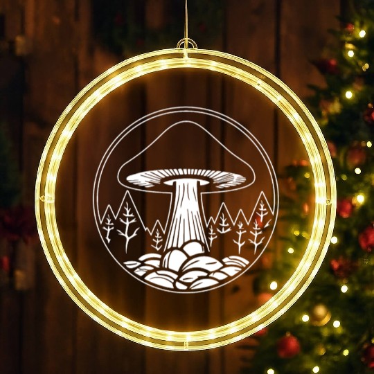 Mushroom Picker Fungi Forest LED Christmas Window Lights