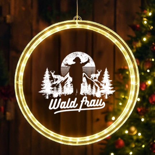 Forest Woman Hiking Nature Lover LED Christmas Window Lights