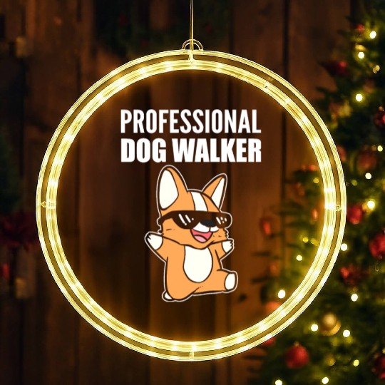 Professional Dog Walker Pet Lover Gift LED Christmas Window Lights
