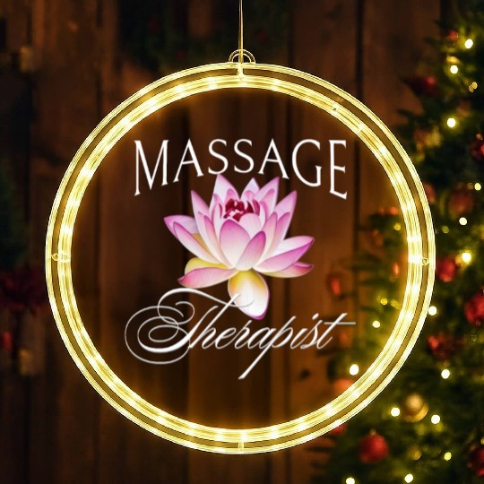 Massage Therapist Masseuse Lotus Blossom LED Christmas Window Lights