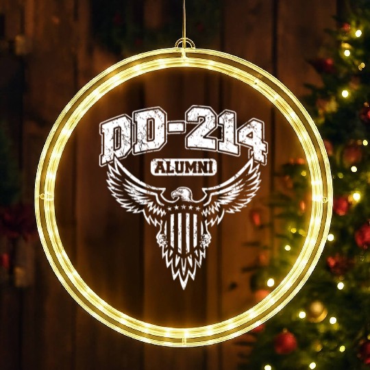 Dd 214 Alumni Military Veteran With Usa Eagle LED Christmas Window Lights