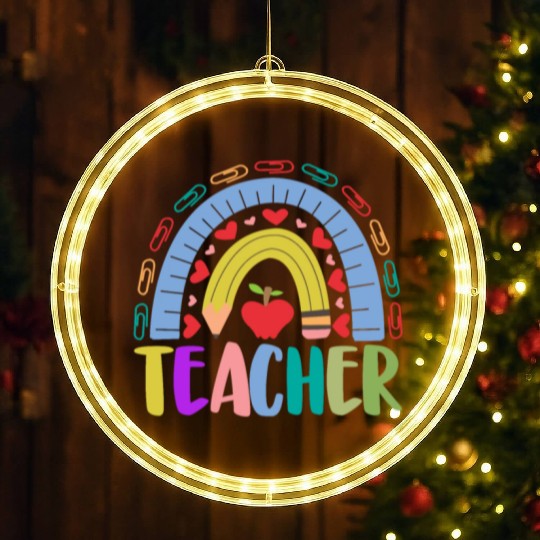 Teacher LED Christmas Window Lights