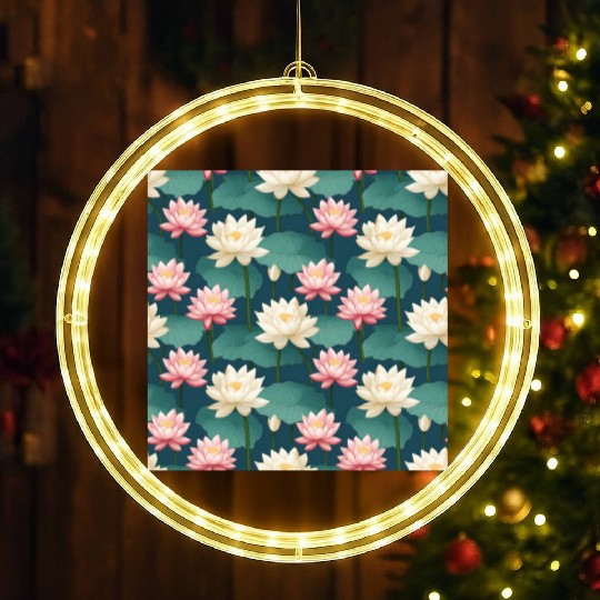 Serenity Blooms: Timeless Lotus Pattern LED Christmas Window Lights