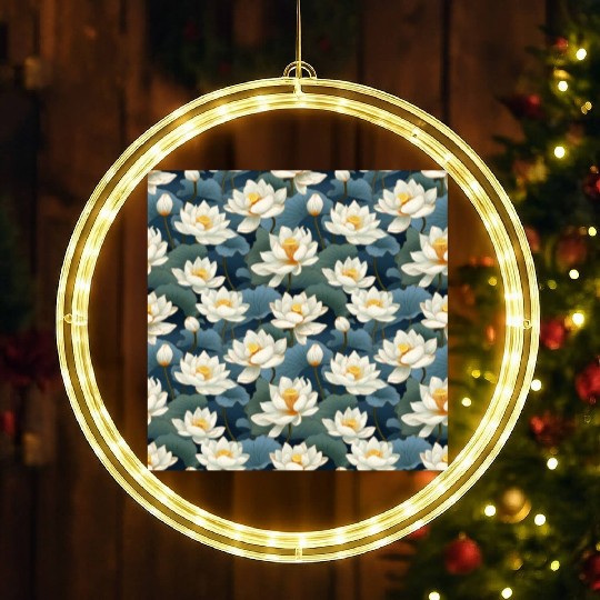 Serenity Blooms: Timeless Lotus Pattern LED Christmas Window Lights