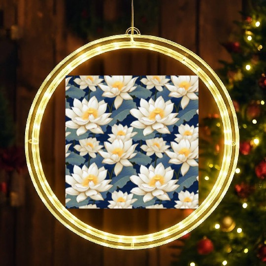 Serenity Blooms: Timeless Lotus Pattern LED Christmas Window Lights