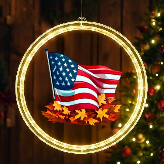 Autumn flag of the United States LED Christmas Window Lights