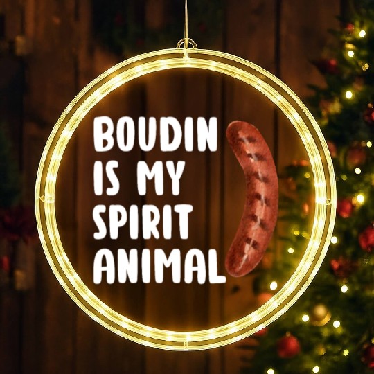 Boudin is My Spirit Animal, Funny Louisiana Cajun LED Christmas Window Lights