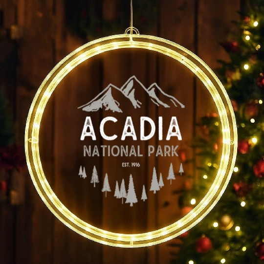 Acadia National Park Est 1916 Maine LED Christmas Window Lights