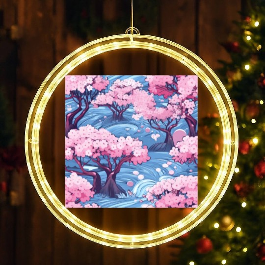 Anime Euphoria: Fantasy Cherry Blossom Dreamscape LED Christmas Window Lights
