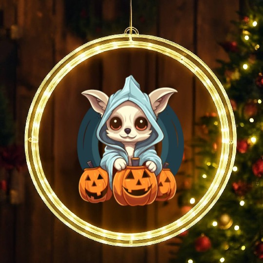 Chihuahua Halloween Puppy Trick Or Treat Dog Lover LED Christmas Window Lights