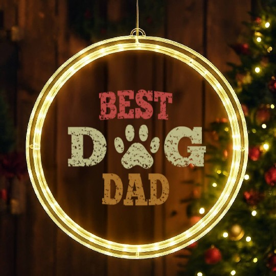 Best Dog Dad LED Christmas Window Lights
