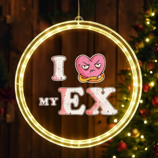 Funny I Heart My Ex GF I Love My Ex Girlfriend LED Christmas Window Lights