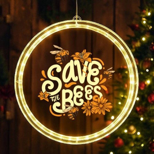 Save The Bees Beekeeper Environmentalist LED Christmas Window Lights