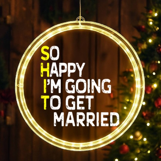 Getting Married Funny Engagement Party Gag Groom LED Christmas Window Lights