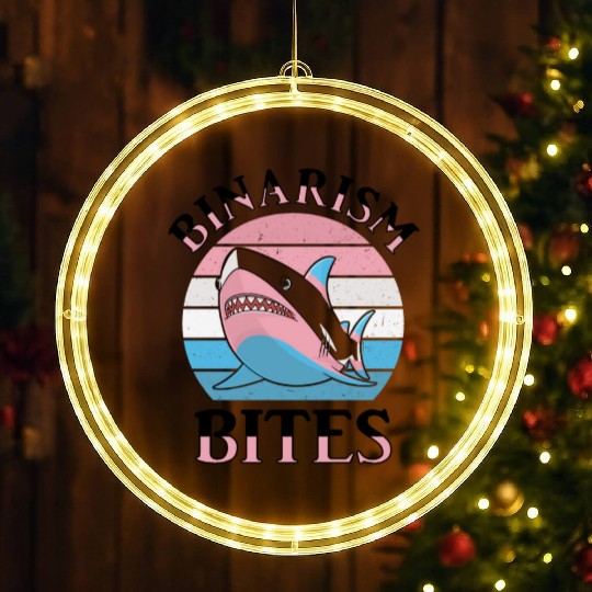 Shark Lover Transgender Pride Flag Trans LGBT LED Christmas Window Lights