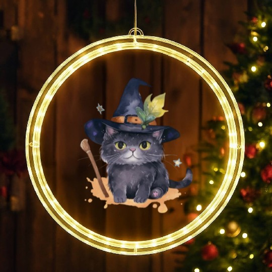 Wizard Cat Magic LED Christmas Window Lights