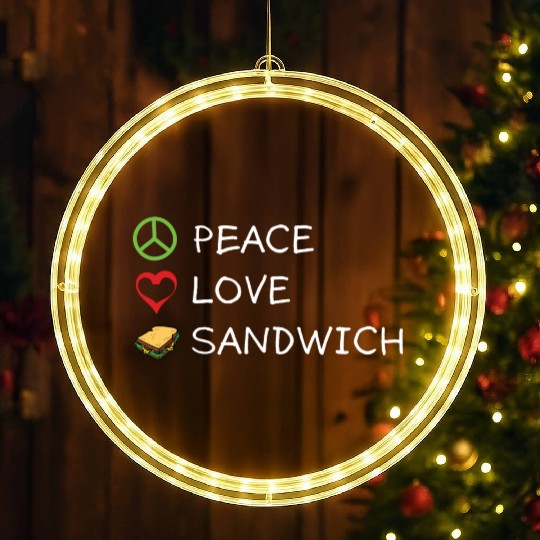 Peace Love Sandwich Hippie Sandwich Lover LED Christmas Window Lights