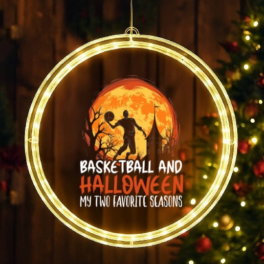 Basketball Halloween Trick Or Treat Spooky Baller LED Christmas Window Lights