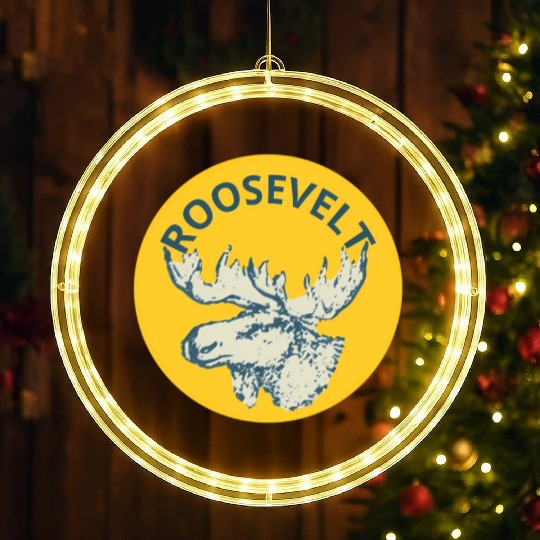 Teddy Roosevelt Bull Moose Py LED Christmas Window Lights