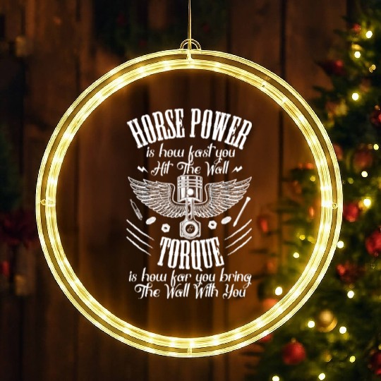 Horsepower Torque Car Mechanic Car Lover Retro LED Christmas Window Lights