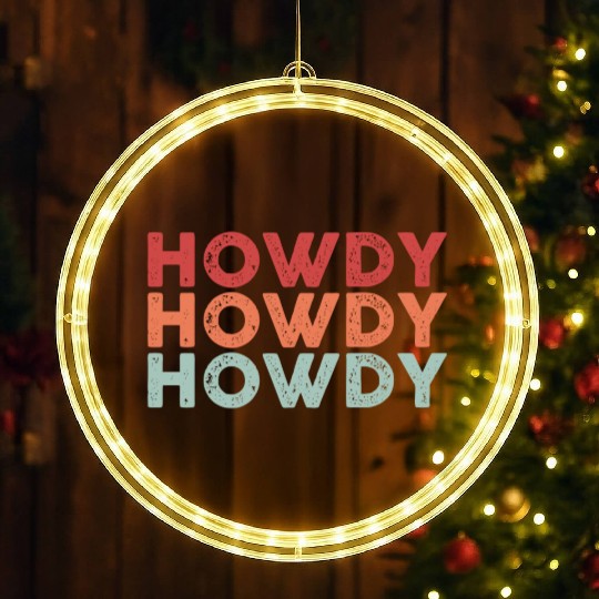 Funny Horse Racing Gift Howdy LED Christmas Window Lights