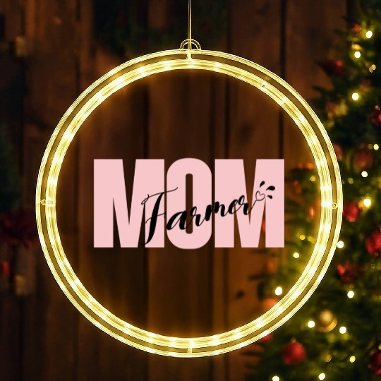 Farmer Pink Mom LED Christmas Window Lights
