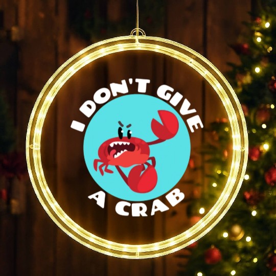 I Don t Give A Crab Crab Pun LED Christmas Window Lights