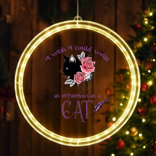 Mysterious Cat Edgar Allan Poe LED Christmas Window Lights