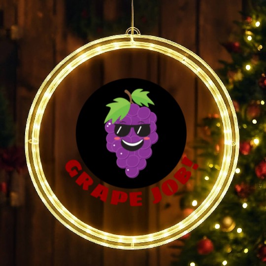 Grape Job Grape Pun LED Christmas Window Lights