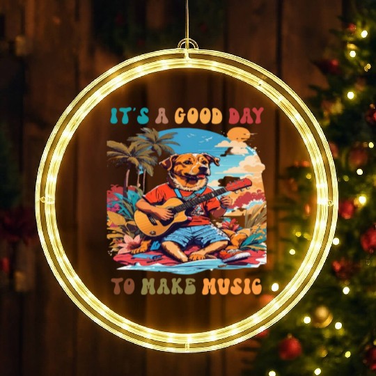 It's A Good Day to make music dog funny LED Christmas Window Lights