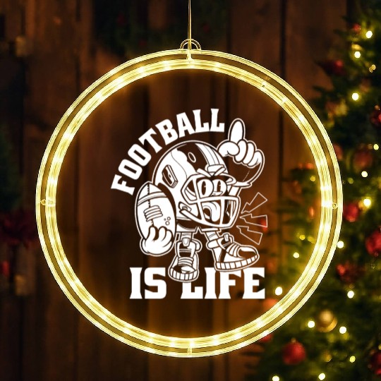 Football Is Life American Football Lover Game Day LED Christmas Window Lights