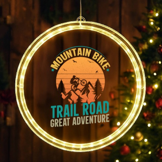 Mountain Bike Trail Road Great Adventure LED Christmas Window Lights