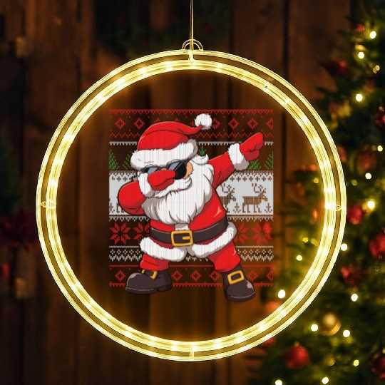 Dabbing Santa Funn Ugly LED Christmas Window Lights