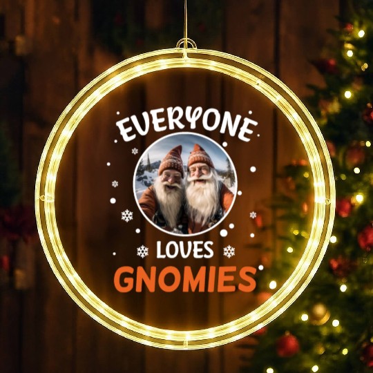 Everyone Loves Gnomes Gnome Santa Claus LED Christmas Window Lights