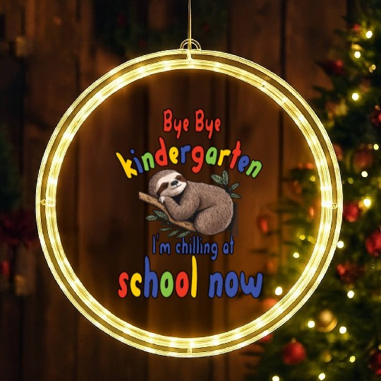 School kid, first grade, chill at school LED Christmas Window Lights