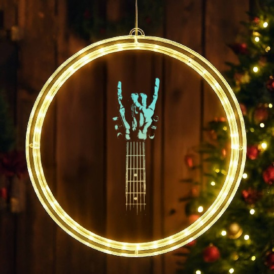 Rock Music Lover Musician Guitar Guitarist Guitar LED Christmas Window Lights