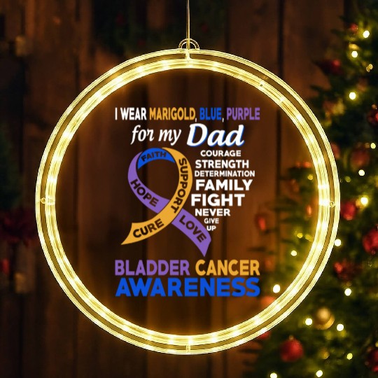 I Wear Marigold Blue Purple For My Dad Bladder LED Christmas Window Lights