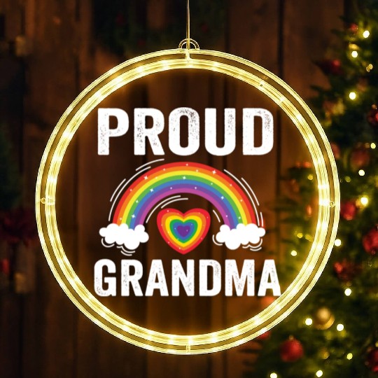 Proud Grandma Of A Pride Lesbian Gay Pride Lgbt LED Christmas Window Lights