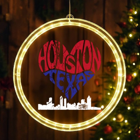 Houston Texas Pride Embrace the Spirit LED Christmas Window Lights