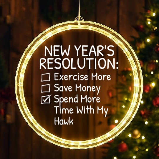 New Year s Resolution For Hawk Lover LED Christmas Window Lights