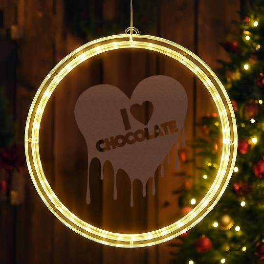 I Love Chocolate Candy Heart Lover LED Christmas Window Lights