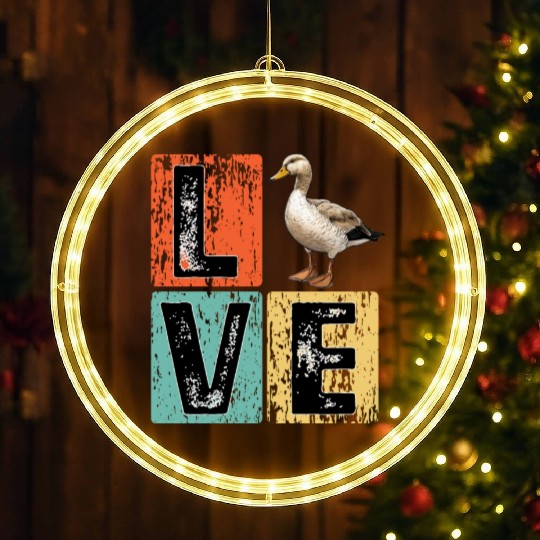 Retro Duck Hunting Duck Birds Lover Duck Hunter LED Christmas Window Lights