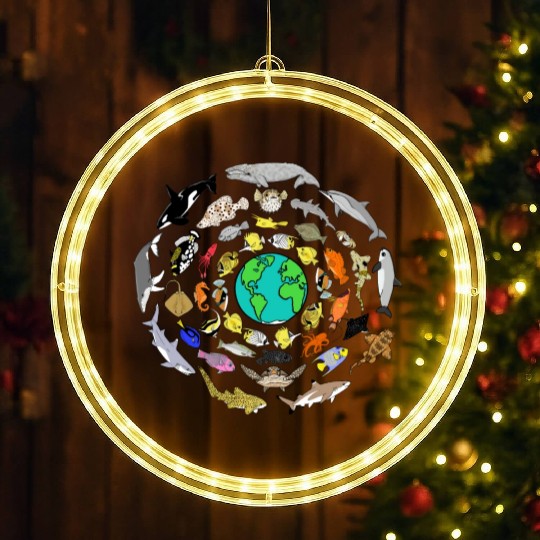 World Oceans Day Sea Life LED Christmas Window Lights