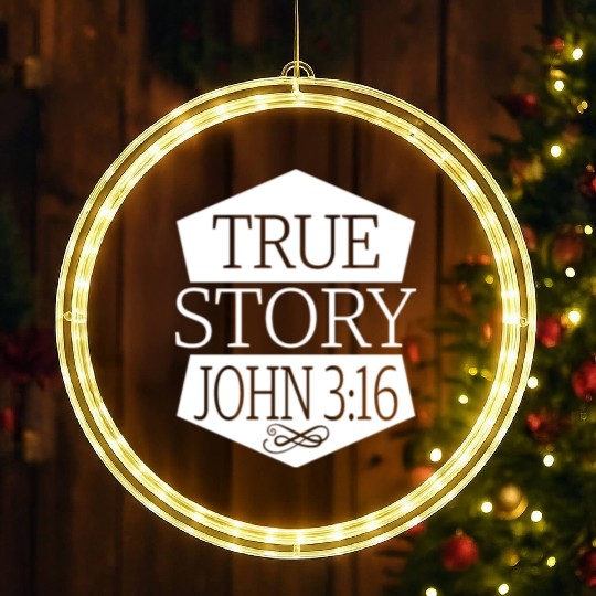 True Story John 3:16 Love Jesus Christian LED Christmas Window Lights