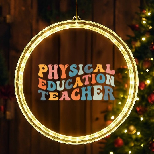 Groovy Physical Education Teacher PE Teaching LED Christmas Window Lights