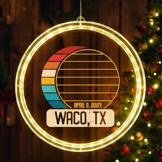 Total Solar Eclipse Texas Waco April 28 2024 LED Christmas Window Lights