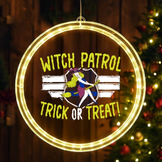 Witch Patrol: Trick or Treat! Policeman Halloween LED Christmas Window Lights
