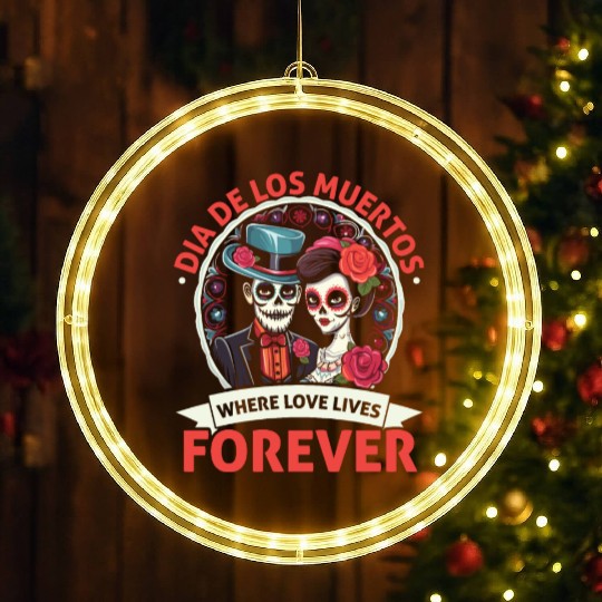 Dia De Los Muertos Sugar Skull Mexican Holiday LED Christmas Window Lights